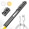 Stainless Steel Dual Light Source Medical Flashlight Power Display