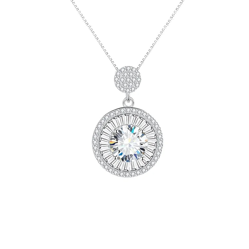 925 Sterling Silver 2 Carat Moissanite Necklace