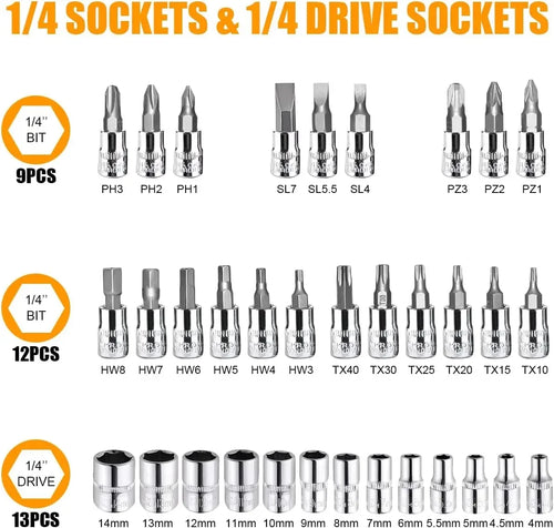 46 Pcs Socket Wrench Set