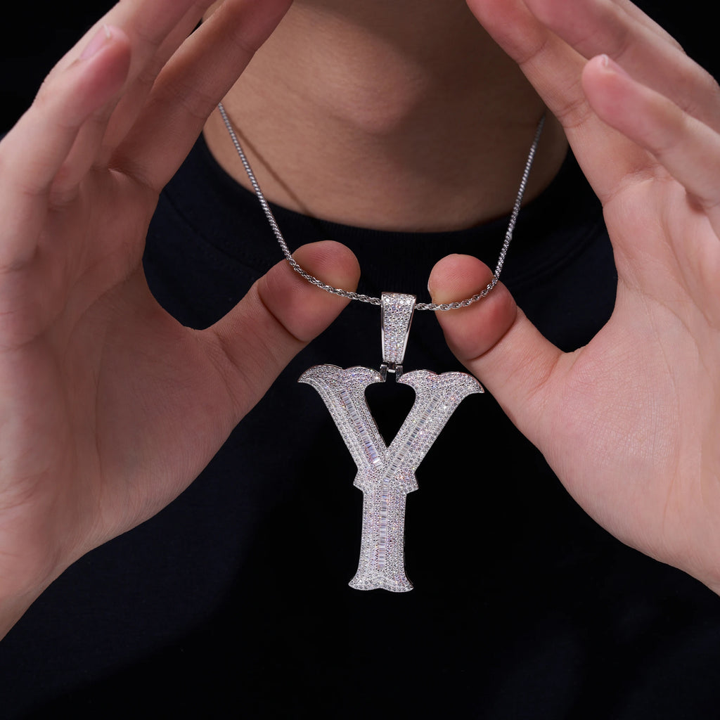 Moissanite 925 Sterling Silver A-Z Letter Necklace