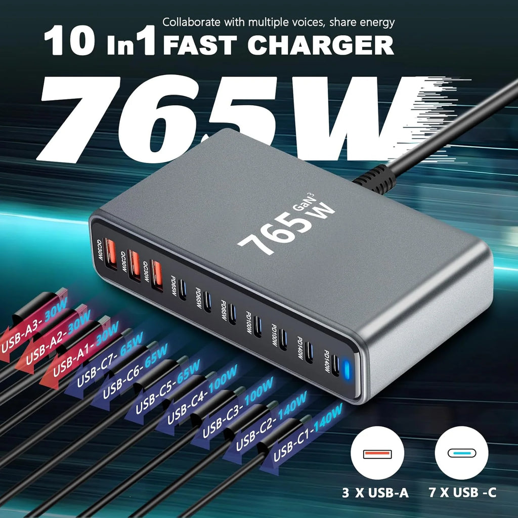 765W USB Charging Station