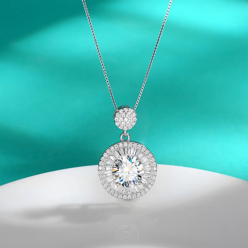 925 Sterling Silver 2 Carat Moissanite Necklace