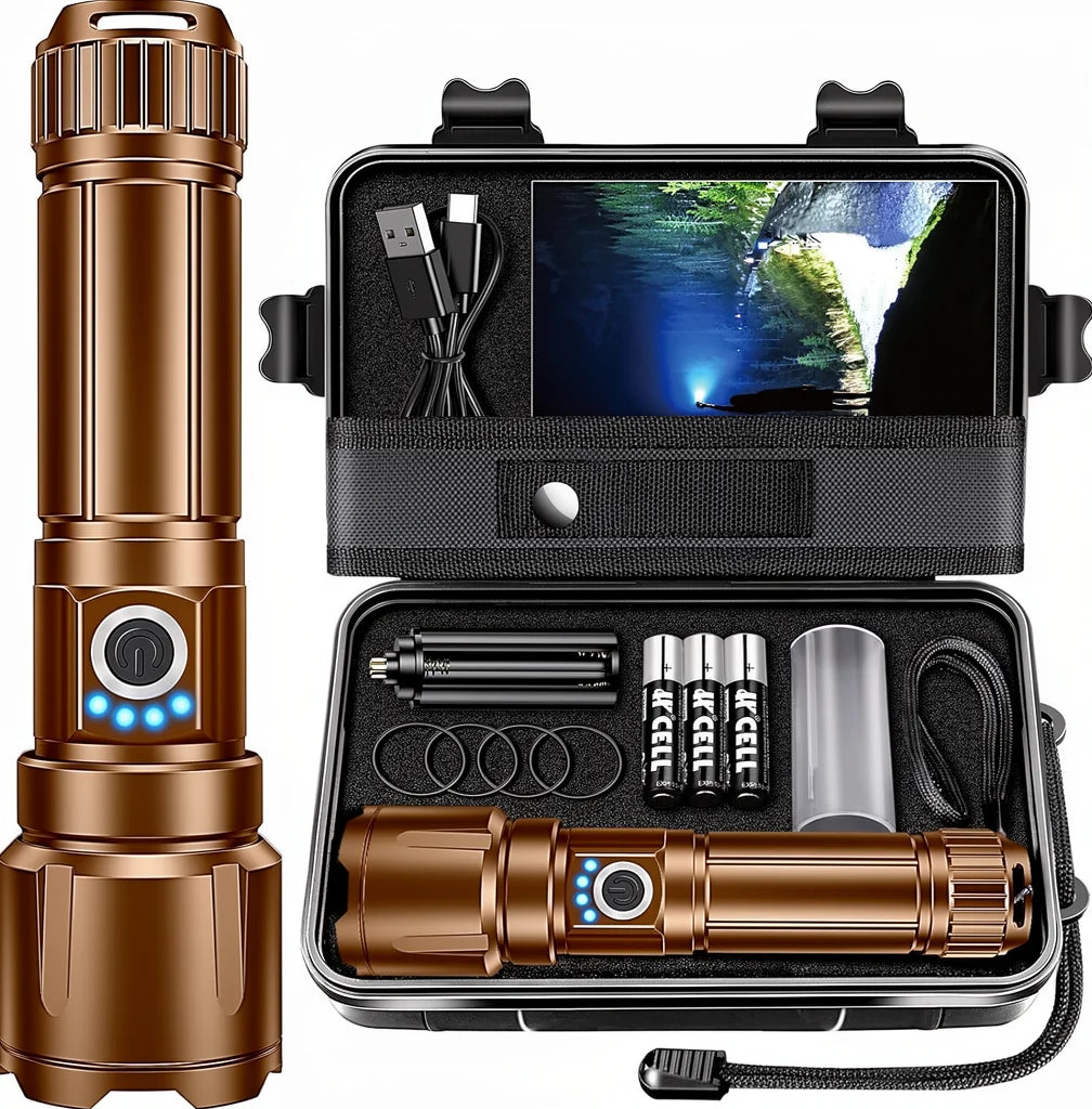 Blukar LED Rechargeable Ultra High Lumens 5000mAh IP67 Flashlight