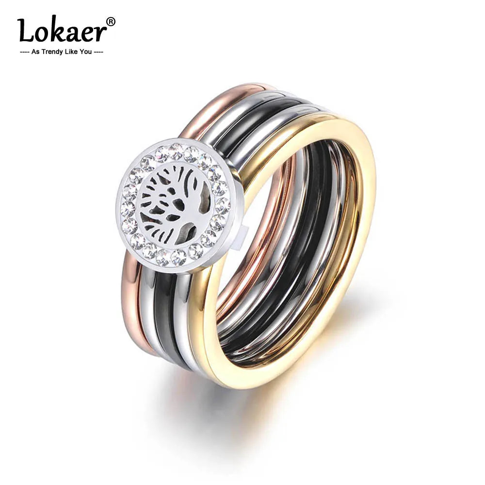 Colorful CZ Crystal Tree Rings