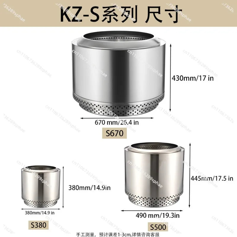 Large Outdoor Courtyard Camping\ Stainless Steel Smokeless Wood Stove