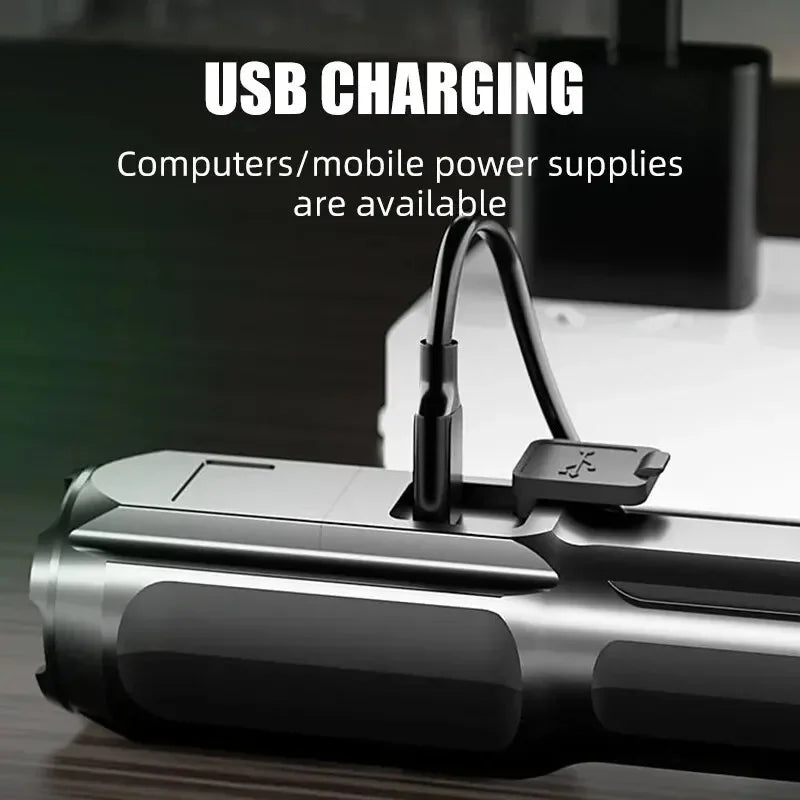 Powerful LED Flashlight Rechargeable USB