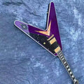Flying V Shaped Purple Electric Guitar