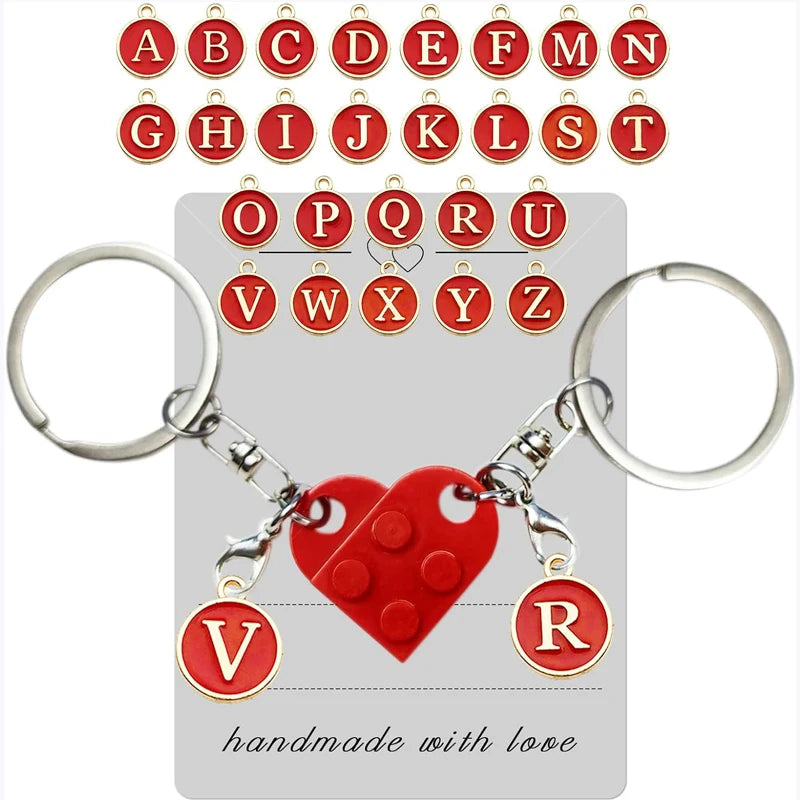 Personalized Brick Matching Heart Keychain