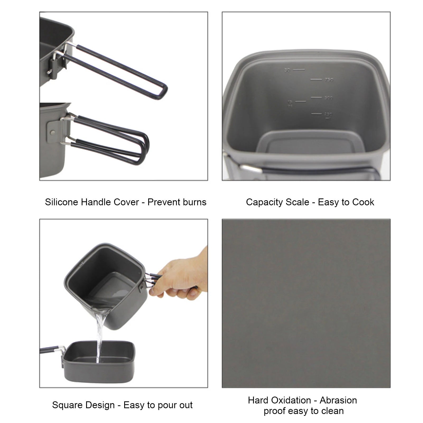 Camping Pots Foldable Outdoor Camping Cookwares Set