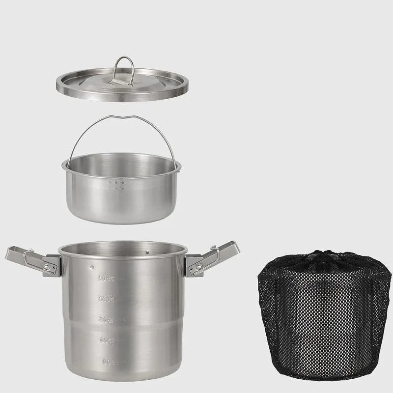 Camping Pot, 3L 304 Stainless Steel