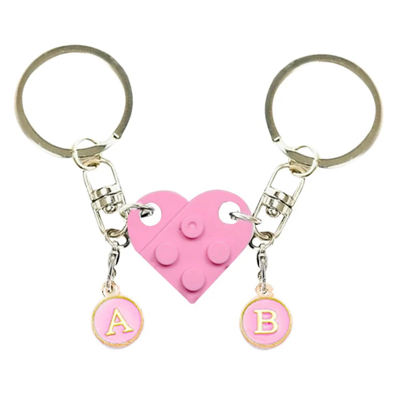 Personalized Brick Matching Heart Keychain