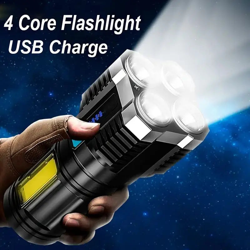 High Power LED Flashlight Torch With 4 Lamp Beams