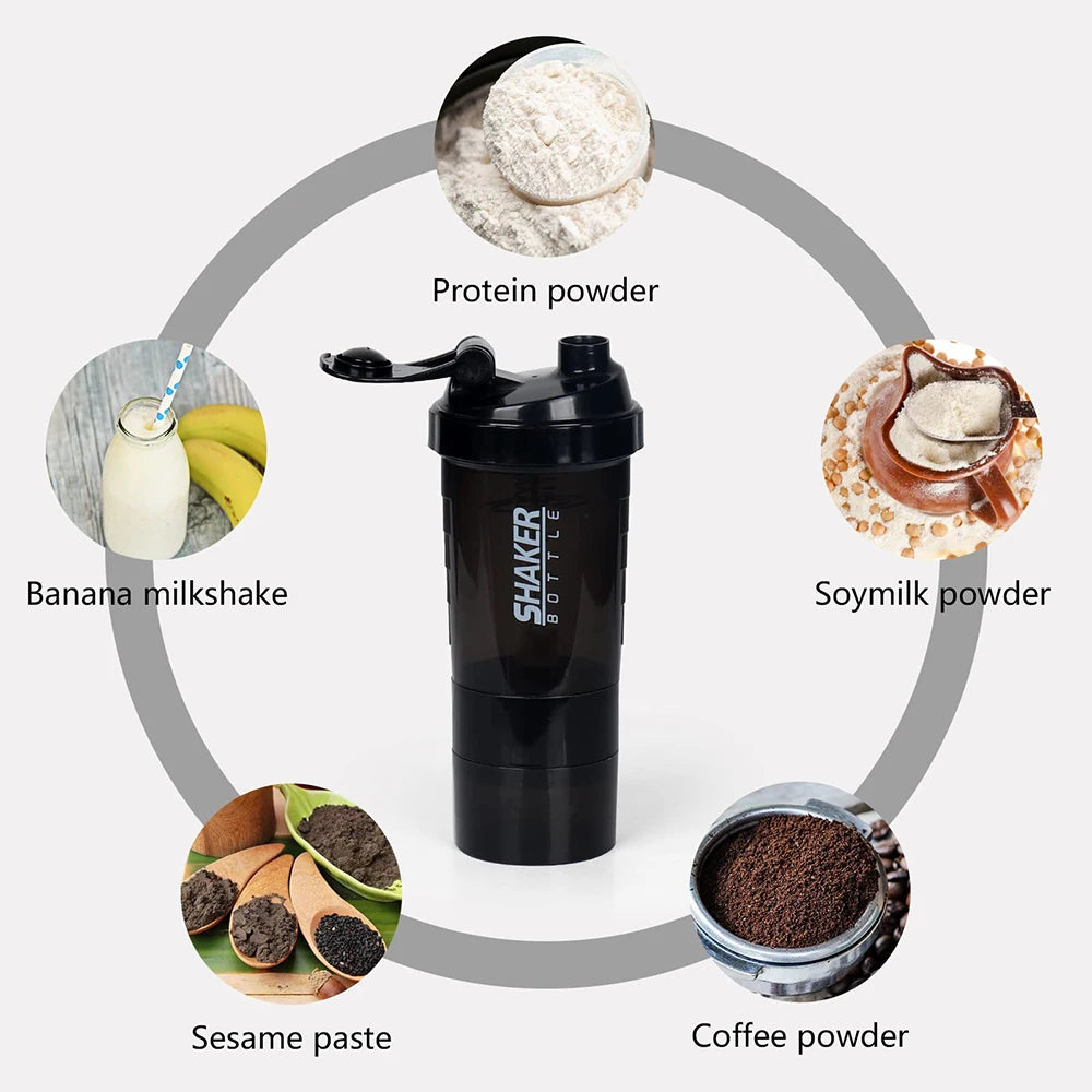 3 Layers Protein Shaker Bottle