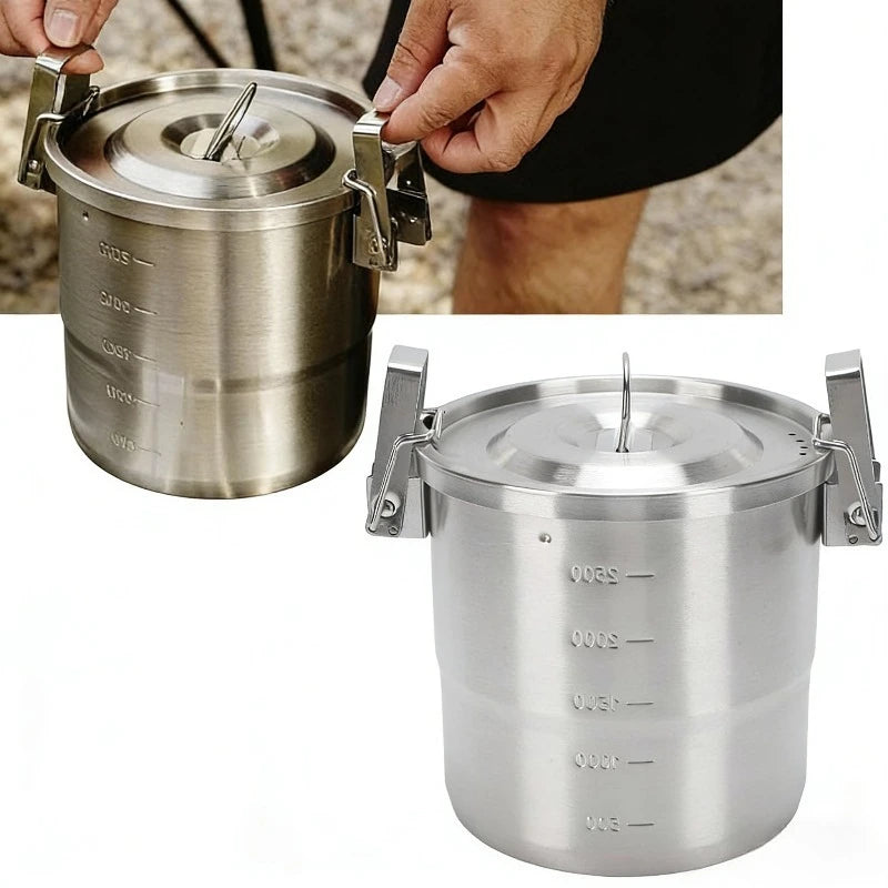 Camping Pot, 3L 304 Stainless Steel