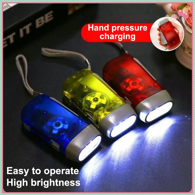 Hand Pressing Wind Up Mini Flashlight
