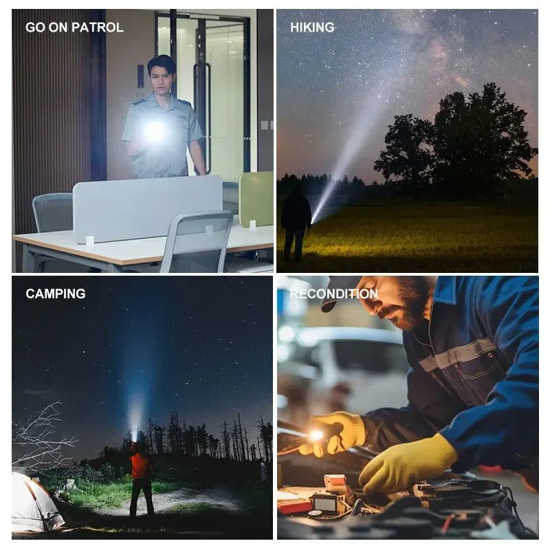 Powerful LED Flashlight Rechargeable USB