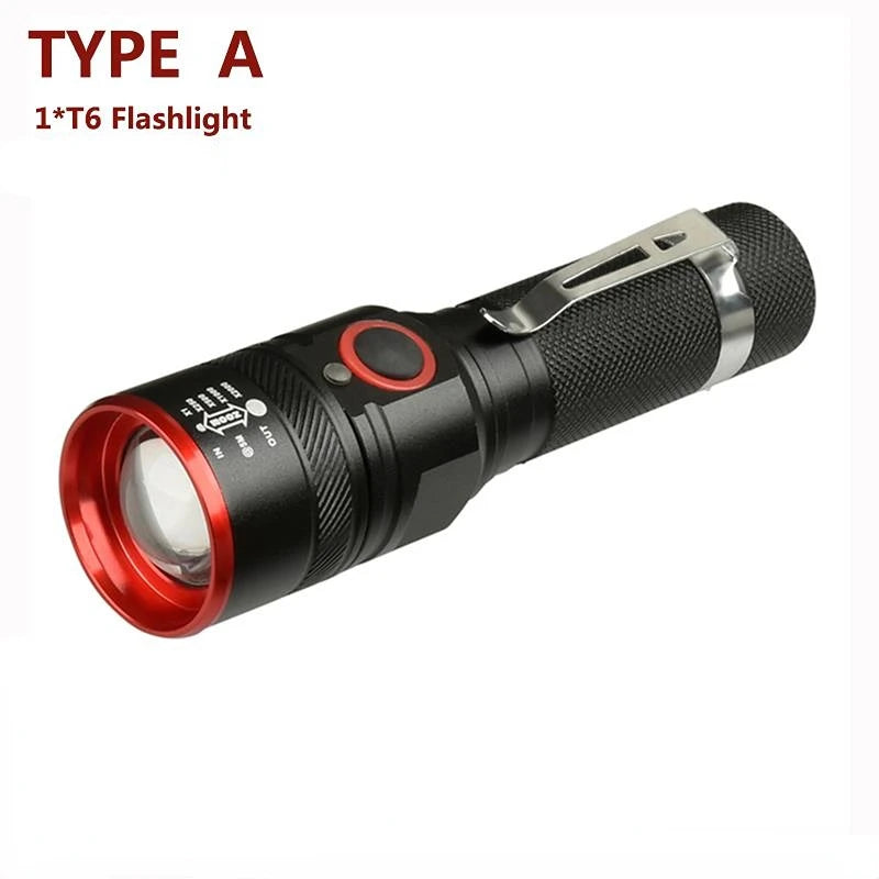 Rechargeable Aluminium Alloy Flashlight Zoomable