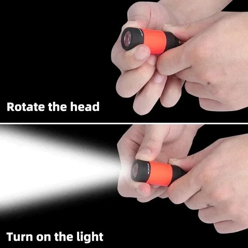 Led micro USB rechargeable keychain flashlight