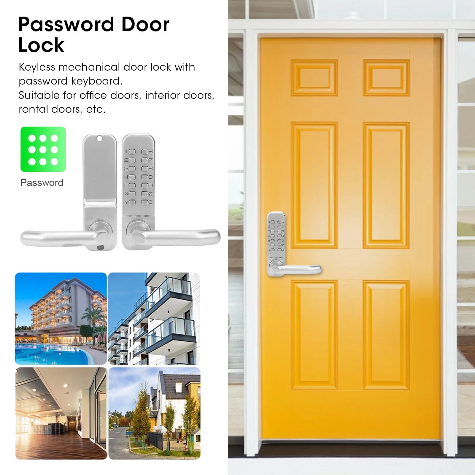Home Security Device Keyless Entry Smart Mechanical Door Lock