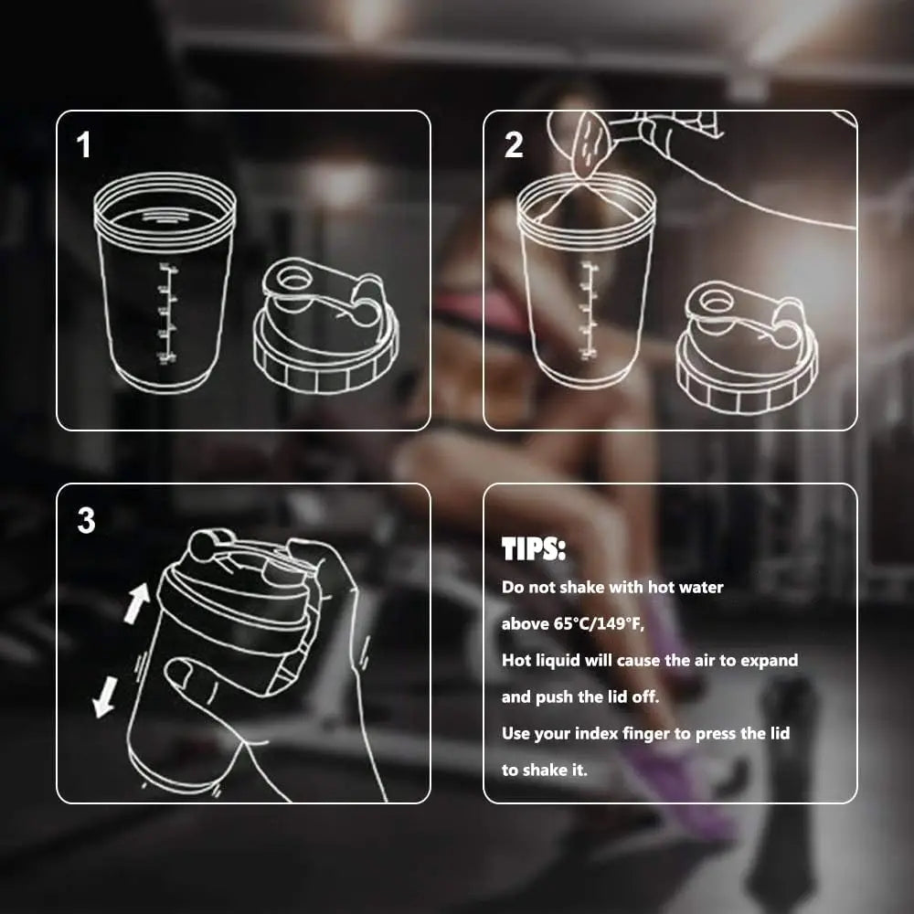 3 Layers Protein Shaker Bottle