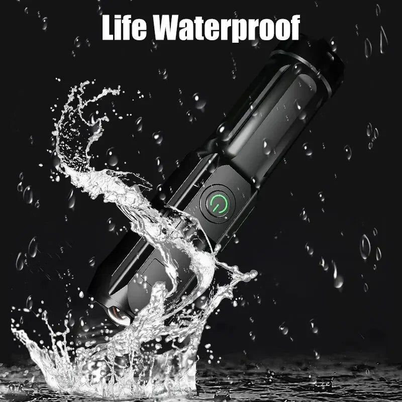 Powerful LED Flashlight Rechargeable USB
