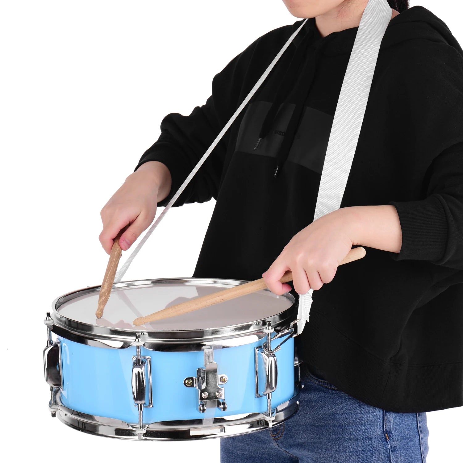 12inch Snare Drum Head with Drumsticks and Shoulder Strap
