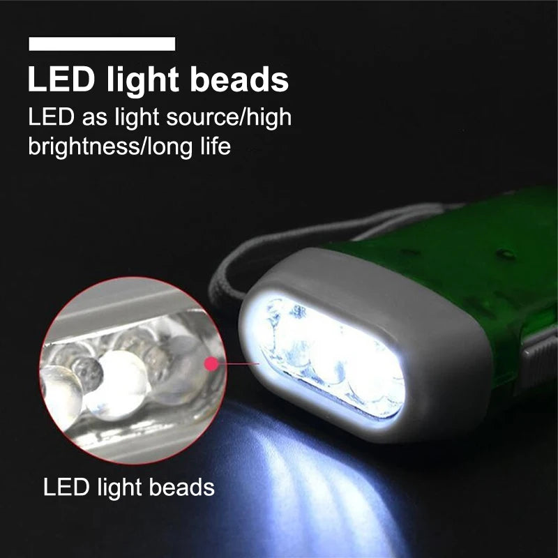 Hand Pressing Wind Up Mini Flashlight