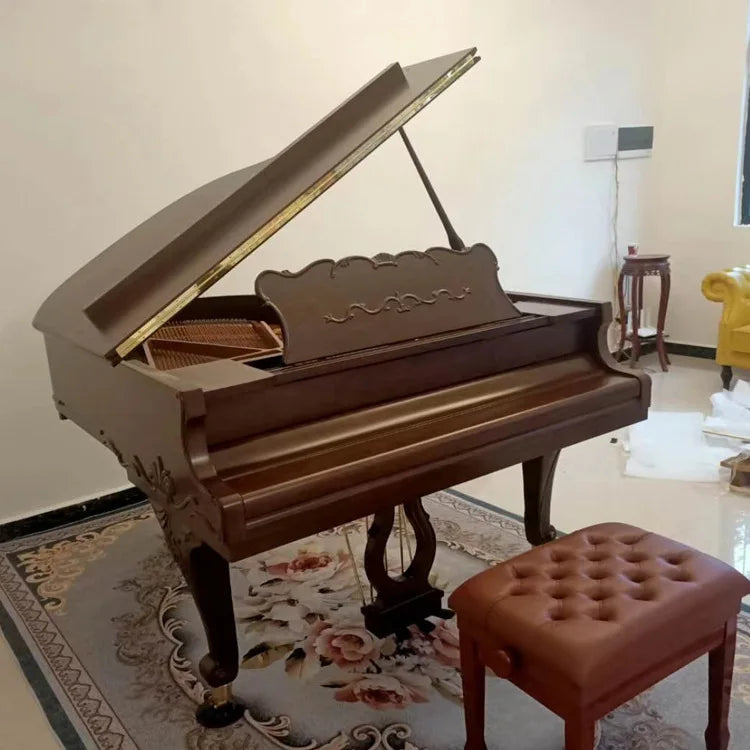 GP-160 Grand Piano 88-key Vintage Brown Carved Piano Spruce