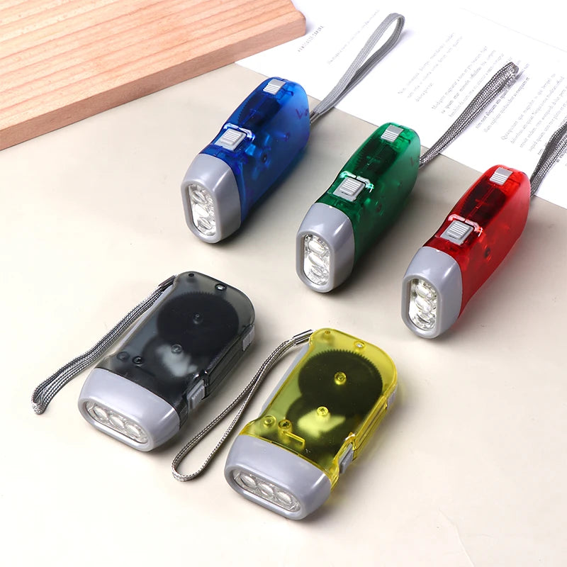 Hand Pressing Wind Up Mini Flashlight