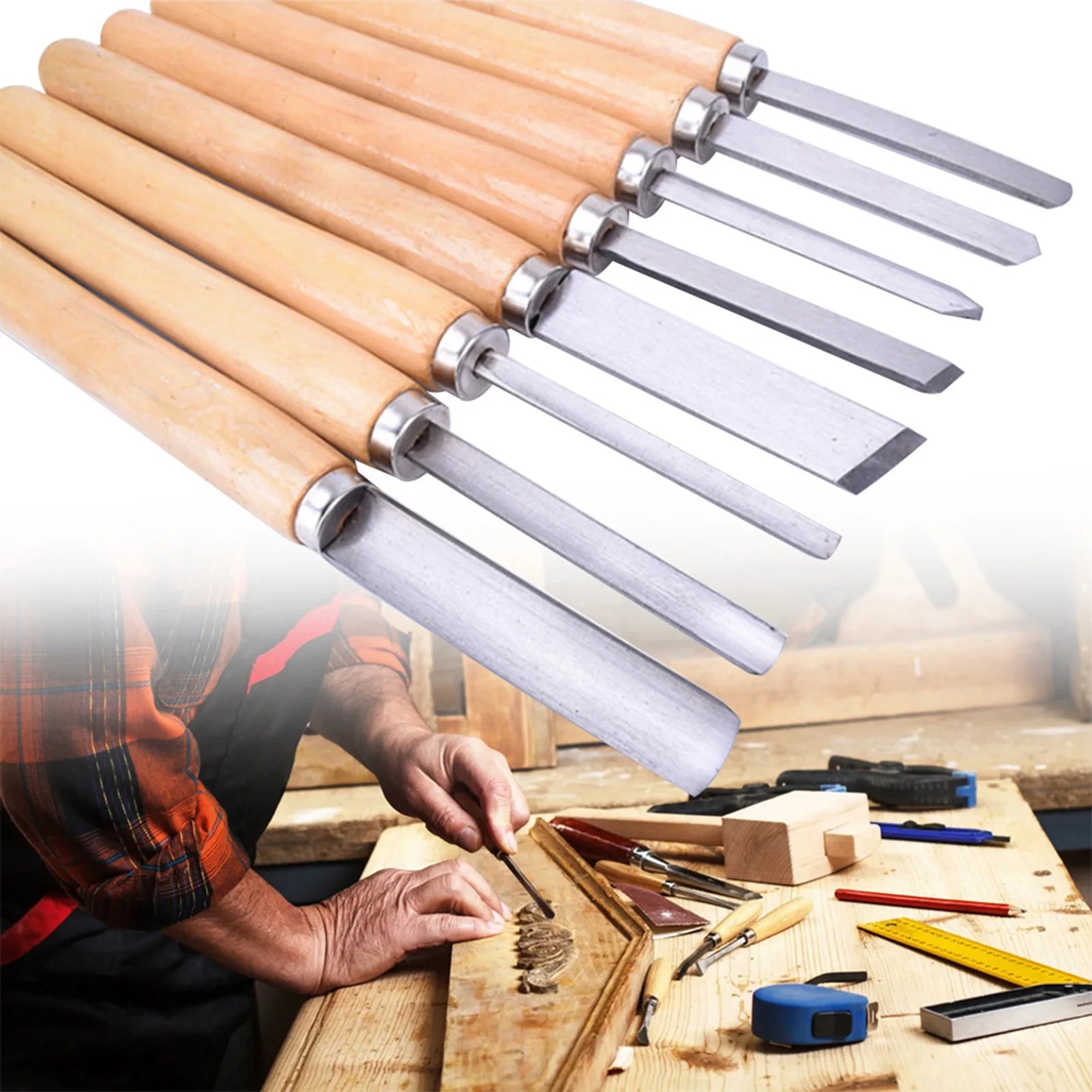 Wooden Handled Chisel Set