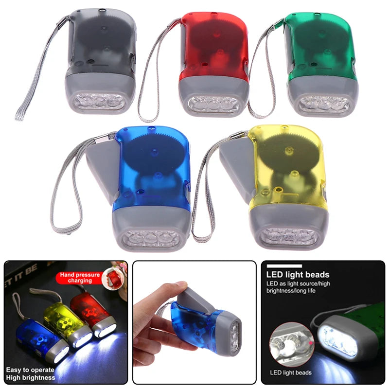 Hand Pressing Wind Up Mini Flashlight