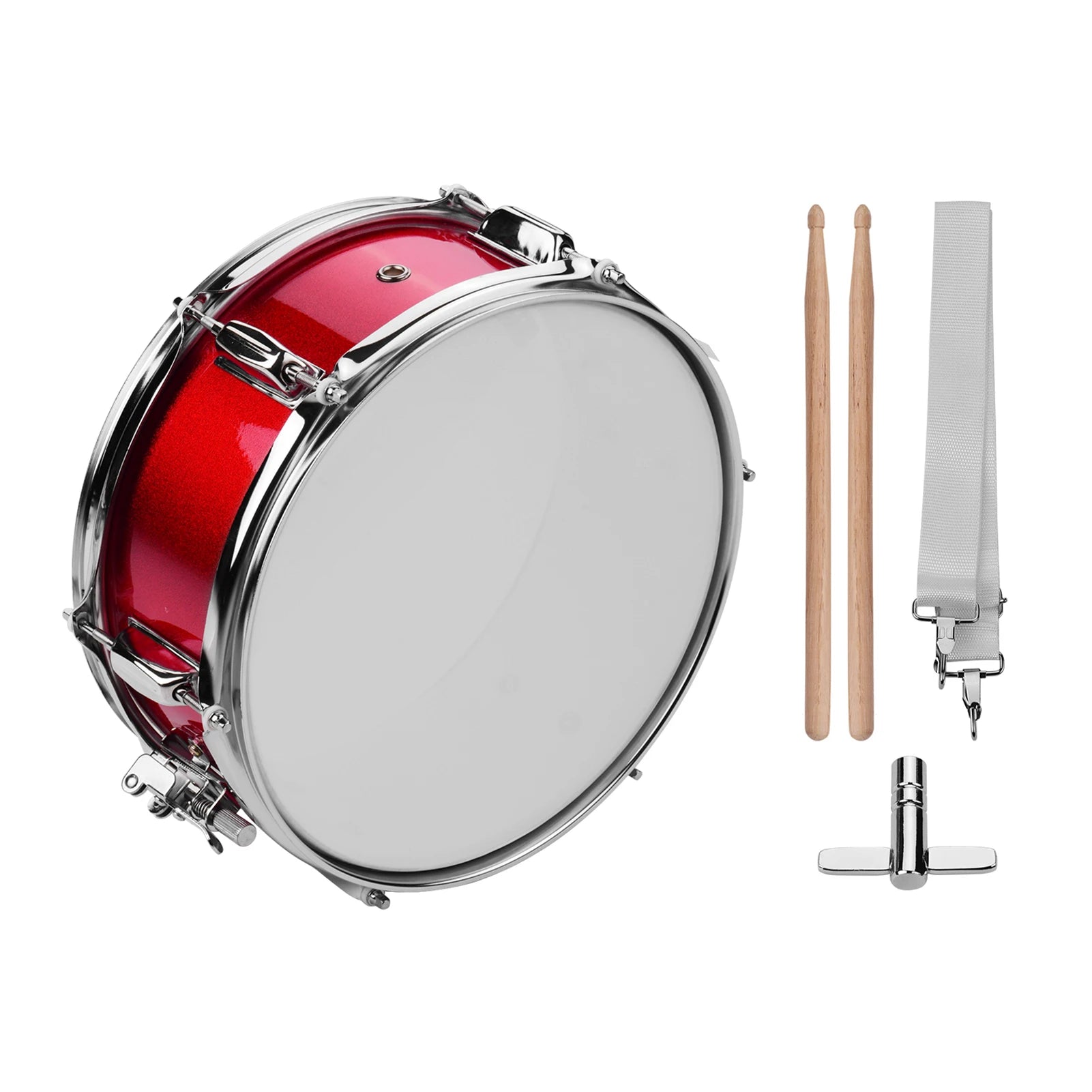 12inch Snare Drum Head with Drumsticks and Shoulder Strap