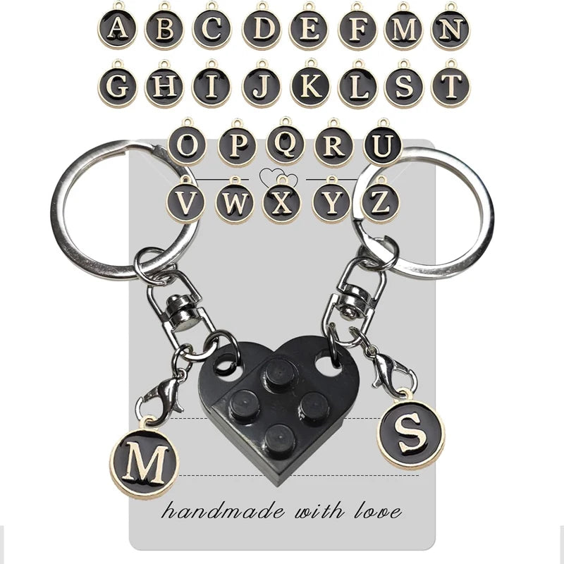 Personalized Brick Matching Heart Keychain