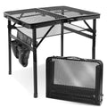 Camping Table with Mesh Desktop, Lightweight & Folding Grill Table,