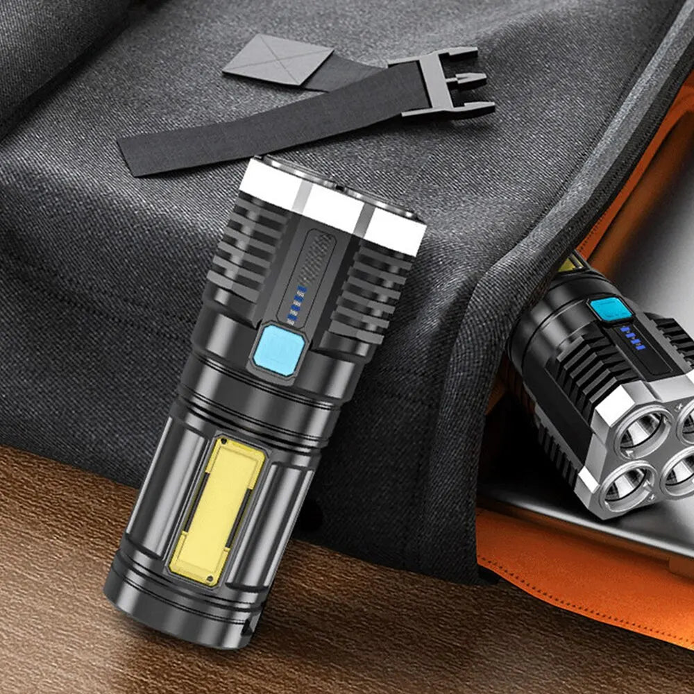High Power LED Flashlight Torch With 4 Lamp Beams