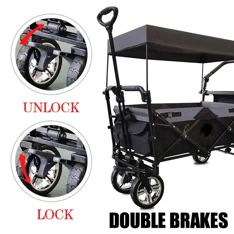 Outdoor Camping cart with Shed,