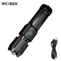 Powerful LED Flashlight Rechargeable USB