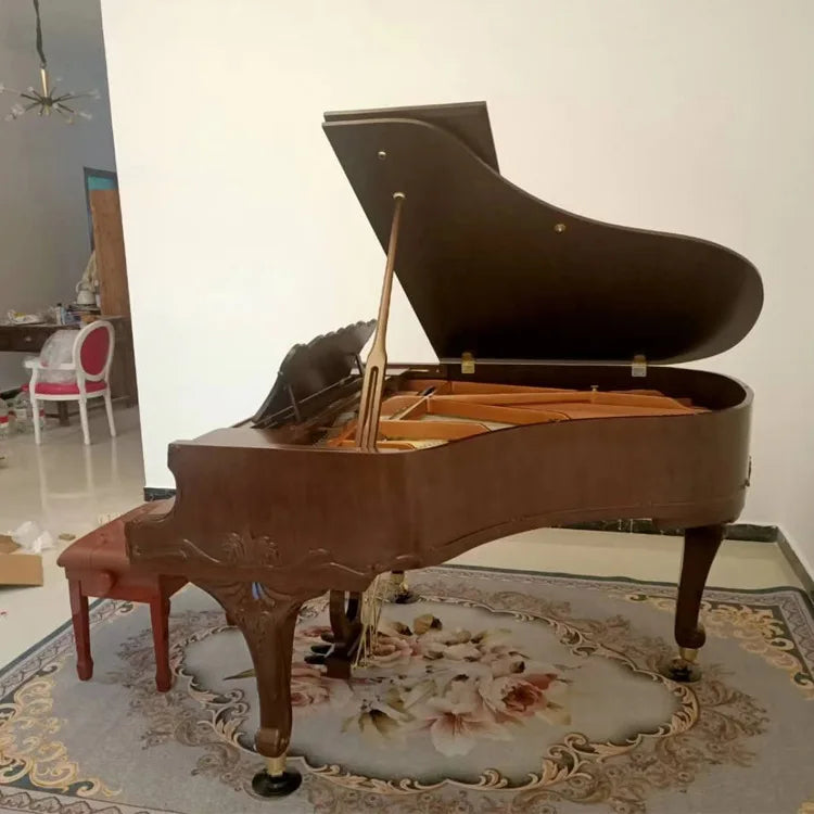 GP-160 Grand Piano 88-key Vintage Brown Carved Piano Spruce