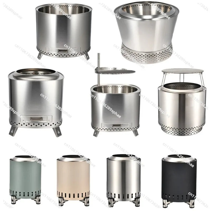 Large Outdoor Courtyard Camping\ Stainless Steel Smokeless Wood Stove