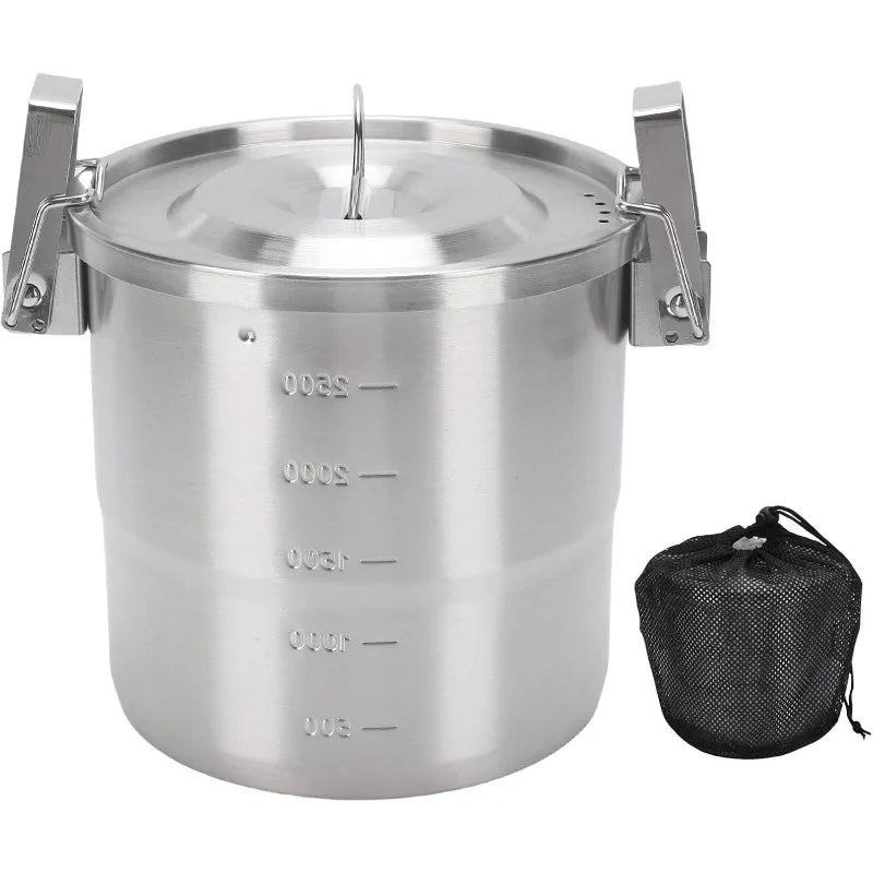 Camping Pot, 3L 304 Stainless Steel
