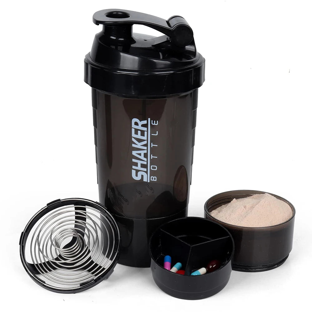 3 Layers Protein Shaker Bottle